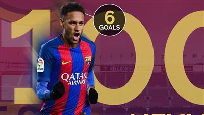 نيمار يصل للهدف 100 مع برشلونة