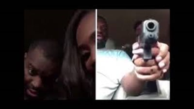 لحظة إطلاق امرأة النار على رأس صديقها في بث مباشر (فيديو)