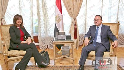 نبيلة مكرم تلتقي وزير الاتصالات لبحث إنشاء «البطاقة القنصلية»