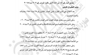 «الطيران المدني» تحدد أنشطة مساهمة المصريين في رأسمال المشروع