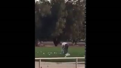شاهد ماذا فعل رجال الأمن مع شخصين تركا القمامة بالحديقة (فيديو)