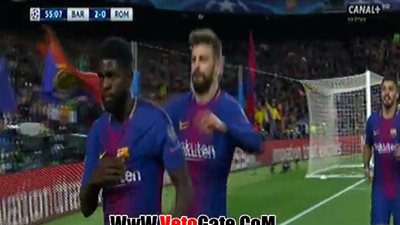 «أومتيتي» يتقدم بالهدف الثاني لبرشلونة في روما (فيديو)