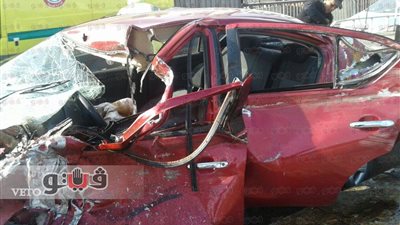 كثافات مرورية بسبب تصادم 4 سيارات أعلى كوبري «أكتوبر»