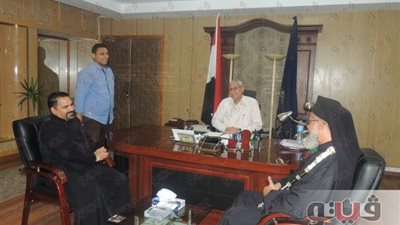 وفد كنسي بمطرانية الكاثوليك يهنئ مدير أمن المنيا على منصبه الجديد