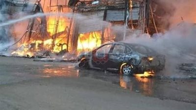 إخماد حريق نشب داخل معرض ومدينة ملاهي في الهرم