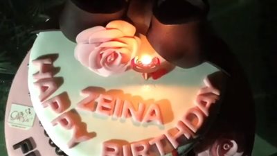 أبناء زينة يحتفلون بعيد ميلادها (فيديو)