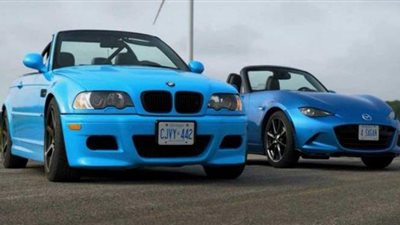سباق تسارع بين بي إم دبليو E46 M3 ومازدا MX-5 مياتا | فيديو
