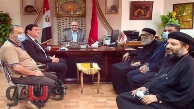 وكيل تعليم بورسعيد يستقبل وفد مطرانية الأقباط الأرثوذكس للتهنئة بالمولد النبوى