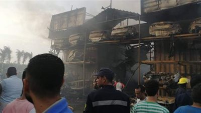 النيابة تطلب تقدير خسائر حريق مخزن قطع غيار سيارات صفط اللبن