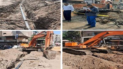 تبليط وتدبيش الترعة السقارية بالحوامدية | صور