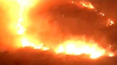 اندلاع حريق ضخم في جبال السودة السعودية | فيديو