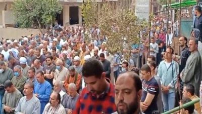 أهالي القناطر يشيعون جثمان مرشح البرلمان اللواء محمد إبراهيم