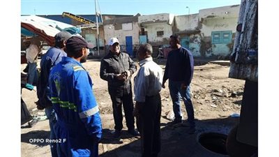 المنتزة ثان بالإسكندرية يتابع أعمال تطهير مطابق الصرف الصحي