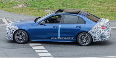 مرسيدس C-Class تحمل عجلات وشبك AMG الأمامي