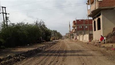 بدء رصف طريق قرية محمد صلاح  في الغربية| صور