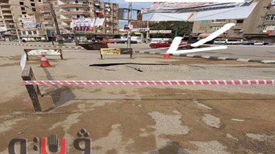 هبوط أرضي بشارع الجلاء في طنطا يثير ذعر الأهالي