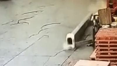 لحظة انقلاب رافعة ضخمة على سائقها (فيديو)