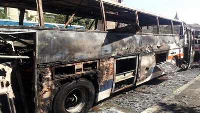 نجاة 41 سائحا من حريق في أتوبيس بقنا