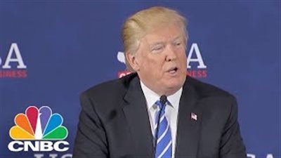 ترامب يلقي بخطابه بشأن الضرائب في الهواء (فيديو)