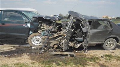 إصابة 5 أشخاص في حادث تصادم 3 سيارات بالقليوبية