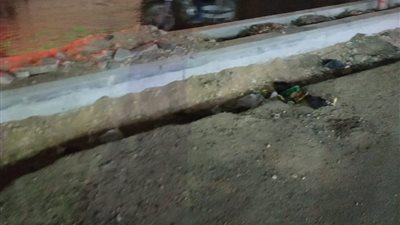 كسر ماسورة مياه بمنطقة الحرية في بورسعيد (صور)