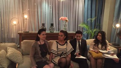 حمادة هلال وآيتن عامر في كواليس مسلسل «ابن أصول»