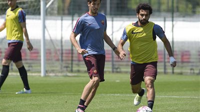 بالصور.. محمد صلاح يواصل الاستعداد مع روما لمواجهة كييفو