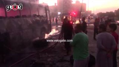 بالفيديو.. اللحظات الأولى لانفجار «الأتوبيس السياحي» بمطروح