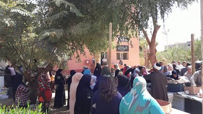 بالصور.. إقبال كبير على سوق منتجات القرى بمدينة الخارجة