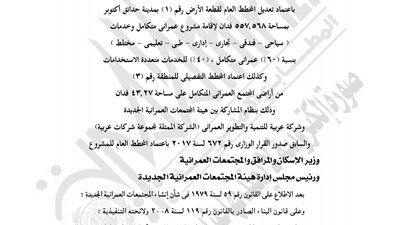 «الإسكان» تعتمد مشروعا عمرانيا متكاملا وخدمات بـ«حدائق أكتوبر»