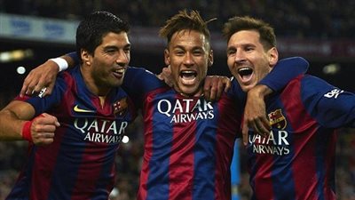 سواريز وميسي ونيمار في هجوم برشلونة أمام إشبيلية بالدوري الإسباني