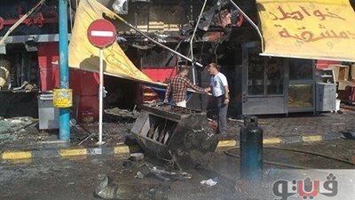 بالصور.. آثار انفجار أسطوانة بوتاجاز بأحد المطاعم بالإسكندرية