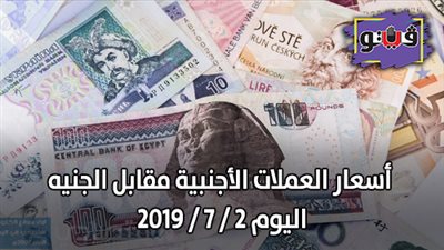 أسعار العملات الأجنبية مقابل الجنيه اليوم 2 / 7 / 2019