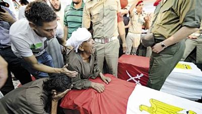 جنازة عسكرية لشهيد حادث رفح بالشرقية