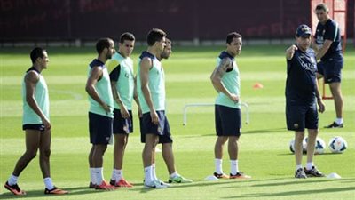 برشلونة يختتم تدريباته لملاقاة ألافيس بالدوري الإسباني