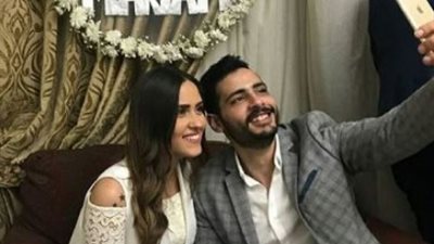 أول ظهور لخطيبة حامد الشراب نجم مسرح مصر