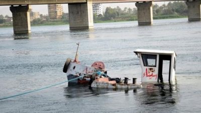 غرق مركب في النيل أمام العلالمة ببني سويف