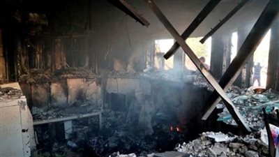 صور جديدة لحريق السفارة الأمريكية في بغداد