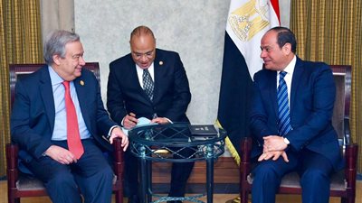 تفاصيل لقاء السيسي وسكرتير عام الأمم المتحدة