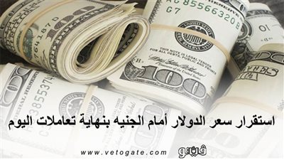 استقرار سعر الدولار أمام الجنيه بنهاية تعاملات اليوم