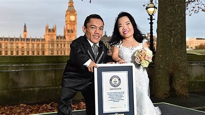 بالفيديو.. أقصر عروسين في العالم