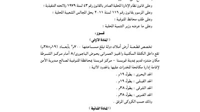 تخصيص 700 م بمركز قويسنا لإقامة إدارة مكافحة المخدرات