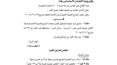 تعديل قيد جمعية المستقبل بـ«صم وضعاف السمع»