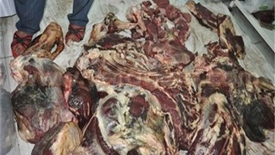مصادرة 200 كيلو لحوم فاسدة في حلوان