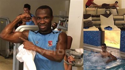 بالصورة.. استشفاء نجوم الأهلي استعدادا لمواجهة الوداد