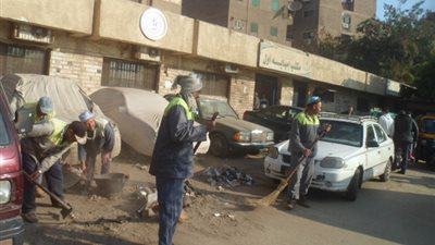 حملات نظافة موسعة بمطالع ومنازل الكبارى في الجيزة