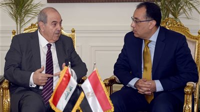 تفاصيل المباحثات المصرية العراقية.. القضاء على الإرهاب في مقدمة الأولويات.. مدبولي: موقفنا ثابت تجاه بغداد وسنبدأ التعاون من الغد.. وعلاوي: تفعيل اللجنة المشتركة لدعم اقتصاد البلدين