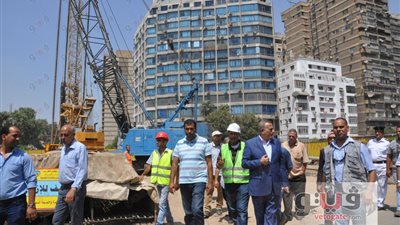محافظ الجيزة يتفقد أعمال إنشاء نفق النهضة