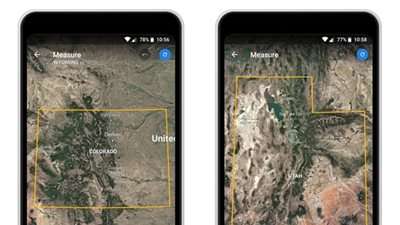 Google Earth يمكنه قياس المسافة بين نقطتين وحساب مساحة الكتلة