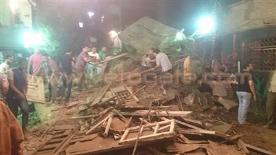 الصورة الأولى لموقع حادث انهيار عقار شبرا الخيمة
